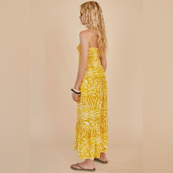 NEW Hunter Bell Lindley Maxi Dress Marigold Palms, Large - Picture 2 of 4